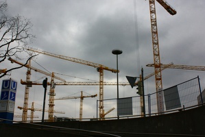 Huge construction - +15 cranes (not fit all into the photo) Stuttgart - Germany