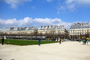 The Louvre Garden and the parisians buildings